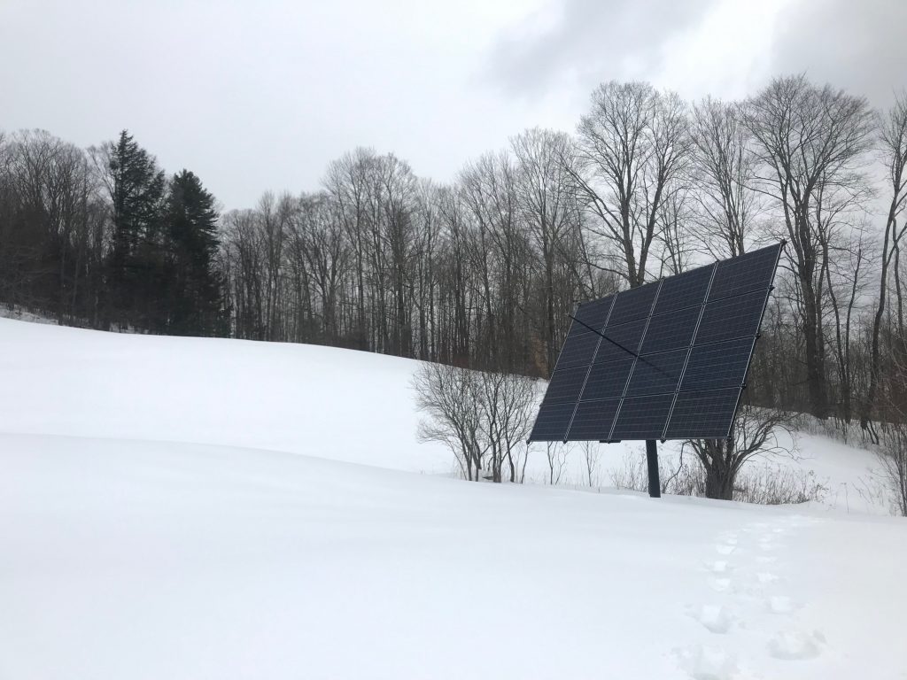 solar tracker in the snow