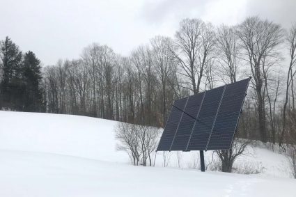 Solar tracker in the snow